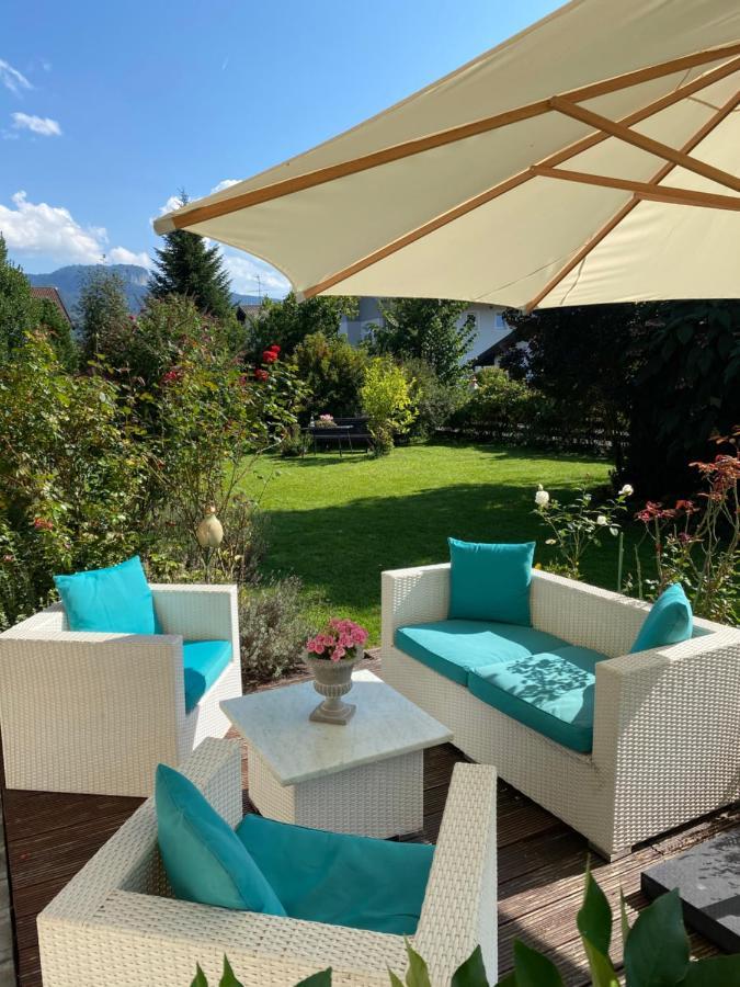 Charmantes Garten-Apartment: Erholung Im Chiemgau Unterwossen Bagian luar foto